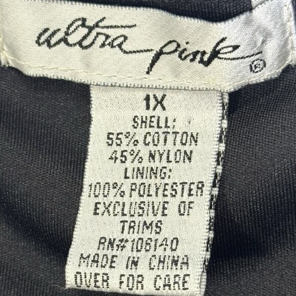 Ultra Pink Women’s Black Lace Sleeveless Tank Top Blouse 1X Plus Size - Picture 4 of 8